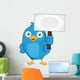 Blue Bird Holding Sign Wall Decal