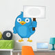 Blue Bird Holding Sign Wall Decal