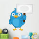 Blue Bird Holding Sign Wall Decal