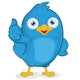 Blue Bird Giving Thumbs Up Wall Decal