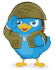 Blue Bird Army Wall Decal