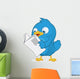 Blue Bird Reading a Newspaper Wall Decal