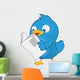 Blue Bird Reading a Newspaper Wall Decal
