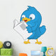 Blue Bird Reading a Newspaper Wall Decal