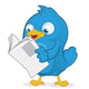 Blue Bird Reading a Newspaper Wall Decal