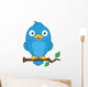 Blue Bird on Branch Wall Decal