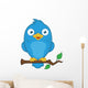 Blue Bird on Branch Wall Decal