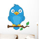 Blue Bird on Branch Wall Decal
