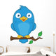 Blue Bird on Branch Wall Decal