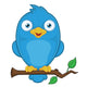 Blue Bird on Branch Wall Decal