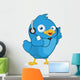 Blue Bird Listening to Music Wall Decal