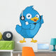 Blue Bird Listening to Music Wall Decal