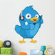 Blue Bird Listening to Music Wall Decal