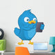 Blue Bird Holding Tablet PC Wall Decal