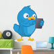 Blue Bird Holding Tablet PC Wall Decal