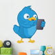 Blue Bird Holding Tablet PC Wall Decal