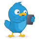 Blue Bird Holding Tablet PC Wall Decal