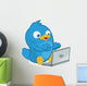 Blue Bird with Laptop Wall Decal