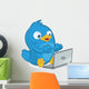 Blue Bird with Laptop Wall Decal