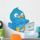 Blue Bird with Laptop Wall Decal