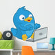 Blue Bird with Laptop Wall Decal