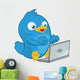 Blue Bird with Laptop Wall Decal