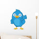 Blue Bird Waving Wall Decal