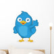 Blue Bird Waving Wall Decal