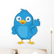 Blue Bird Waving Wall Decal
