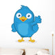 Blue Bird Waving Wall Decal