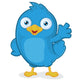 Blue Bird Waving Wall Decal
