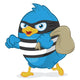 Blue Bird Thief Wall Decal