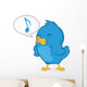 Blue Bird Singing Wall Decal