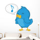 Blue Bird Singing Wall Decal