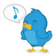 Blue Bird Singing Wall Decal