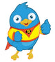 Super Blue Bird Wall Decal