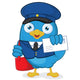 Postman Blue Bird Wall Decal