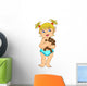 Cute Little Girl Holding a Doll Wall Decal