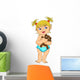 Cute Little Girl Holding a Doll Wall Decal