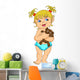 Cute Little Girl Holding a Doll Wall Decal
