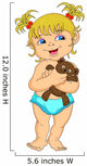 Cute Little Girl Holding a Doll Wall Decal