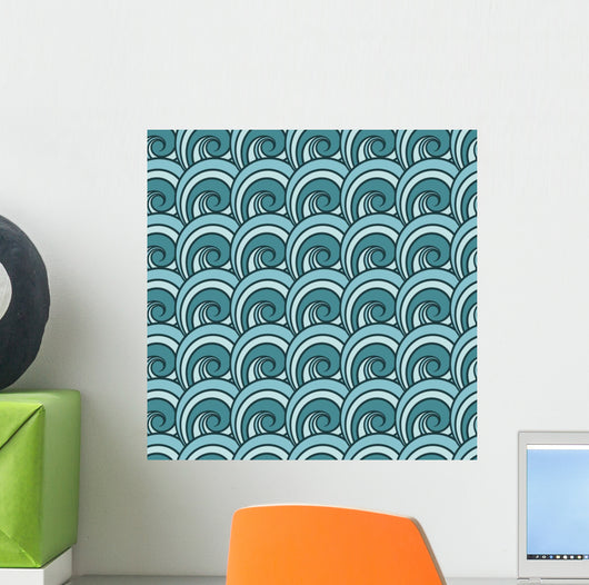 Seamless Wave Pattern Abstract Wall Decal