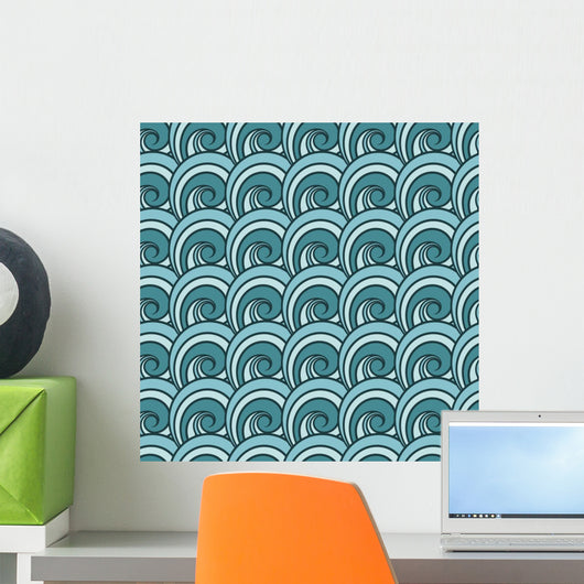 Seamless Wave Pattern Abstract Wall Decal