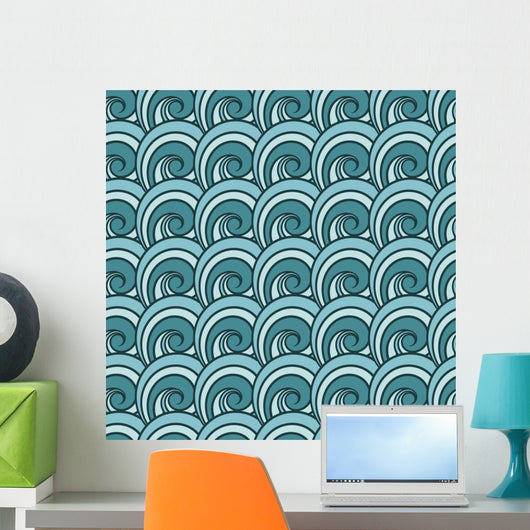 Seamless Wave Pattern Abstract Wall Decal