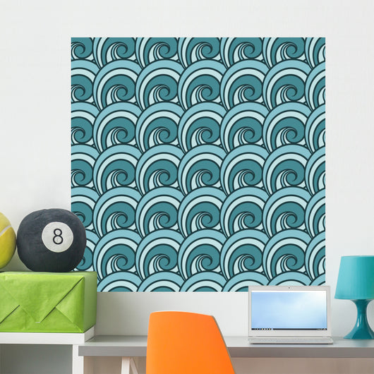 Seamless Wave Pattern Abstract Wall Decal