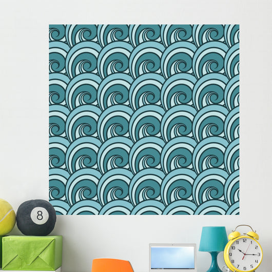 Seamless Wave Pattern Abstract Wall Decal