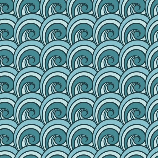 Seamless Wave Pattern Abstract Wall Decal
