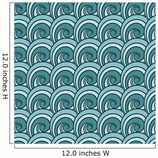 Seamless Wave Pattern Abstract Wall Decal