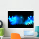 Cheering crowd at concert, musicians on the stage Wall Mural
