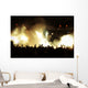 Cheering crowd at concert, musicians on the stage Wall Mural